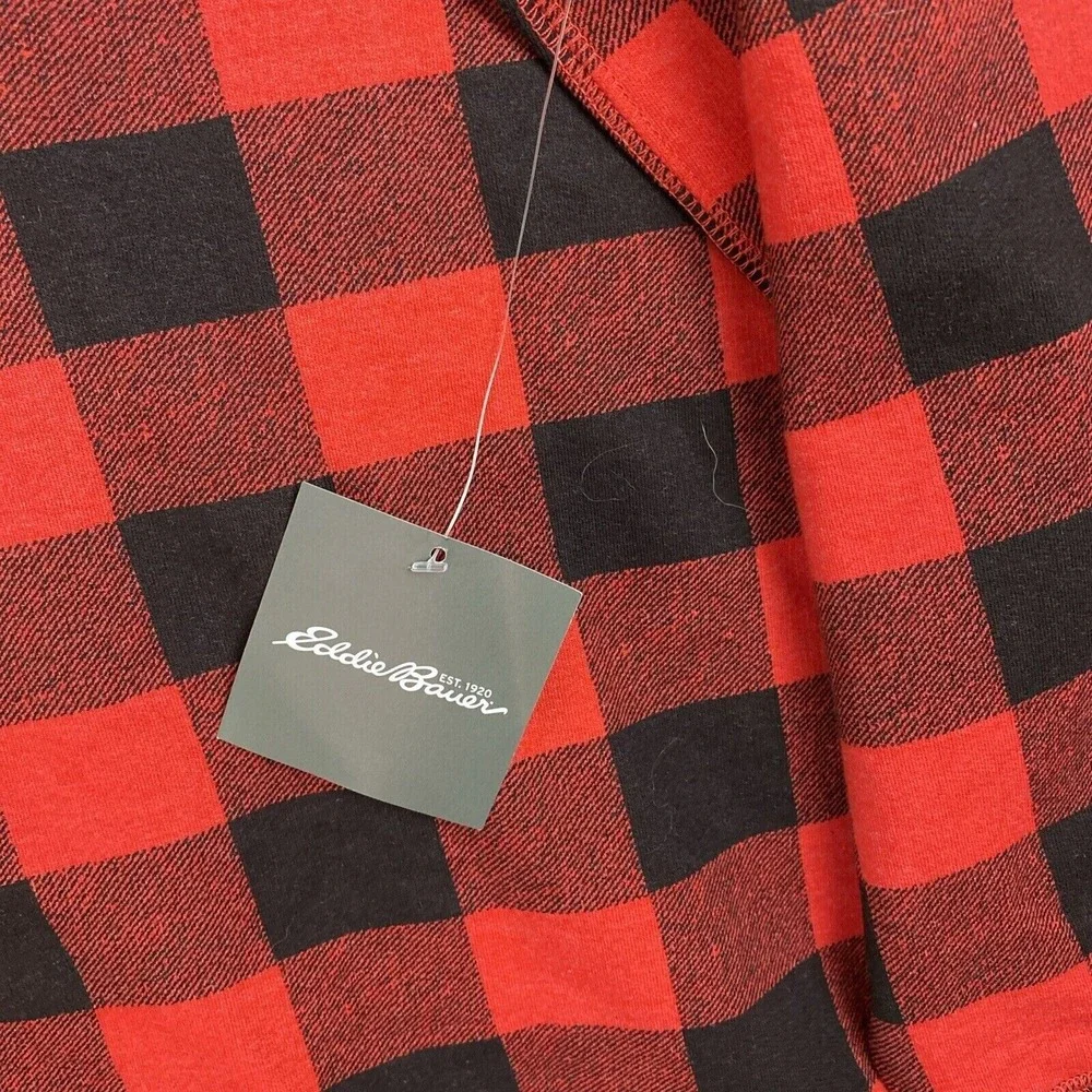 Eddie Bauer Womens 2XL Red Black Buffalo Plaid Camp‎ Fleece Sweatshirt Christmas